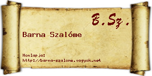 Barna Szalóme névjegykártya